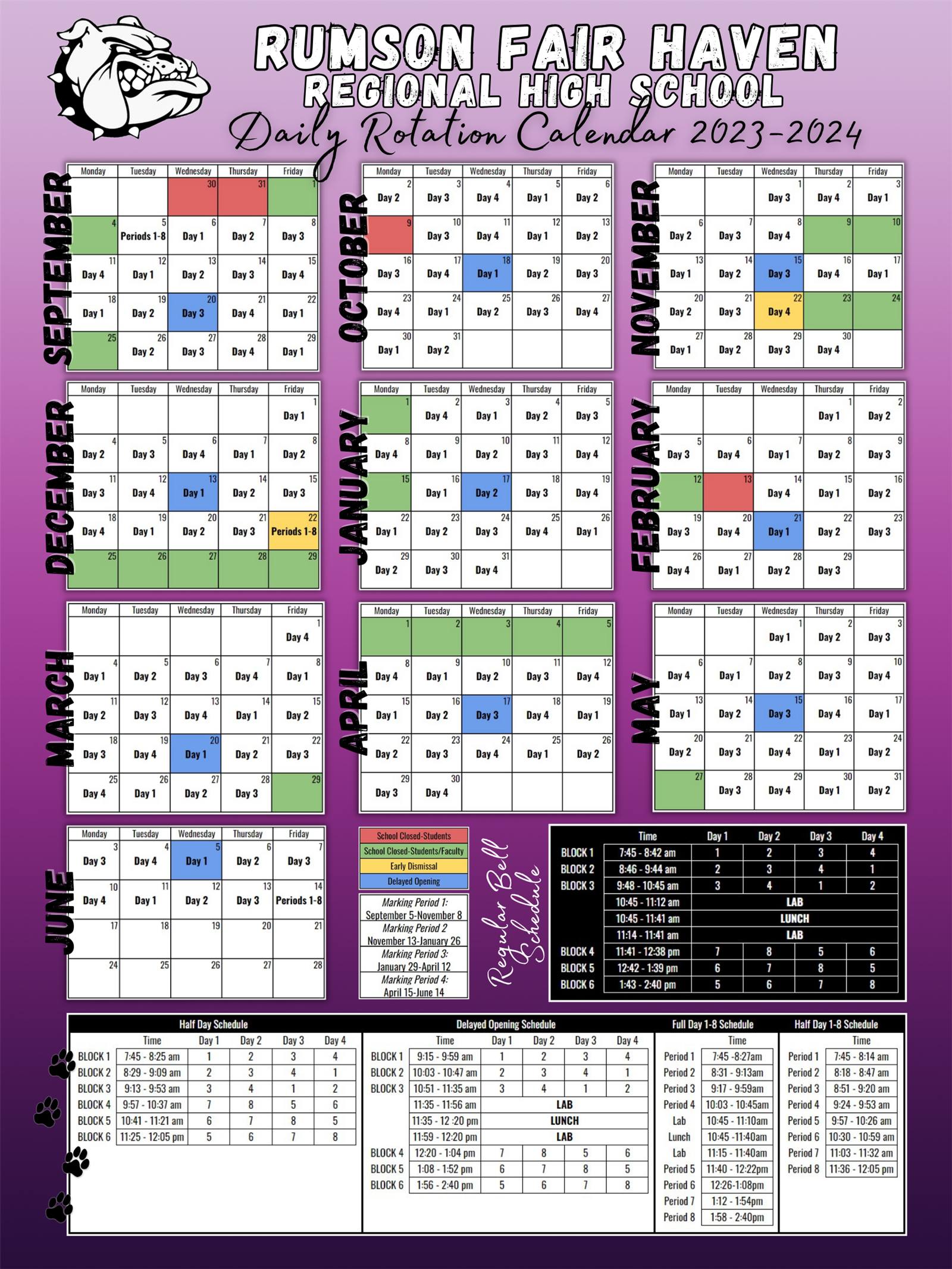 Daily Rotation Calendar